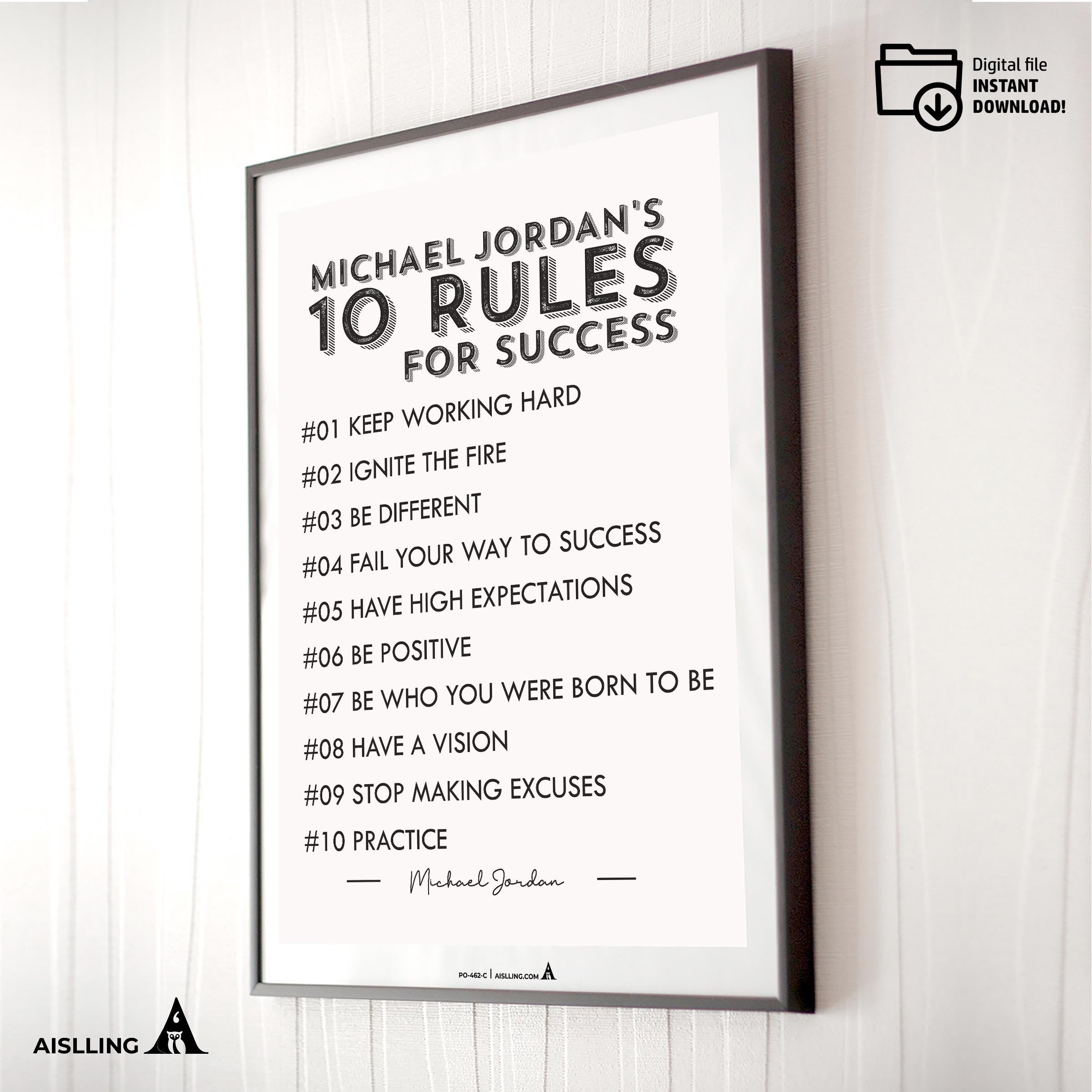 Aislling — Michael Jordan Quotes Digital Printable Wall Art Inspirational Quotes Jordan Mentality Poster Ba... | Aislling printable