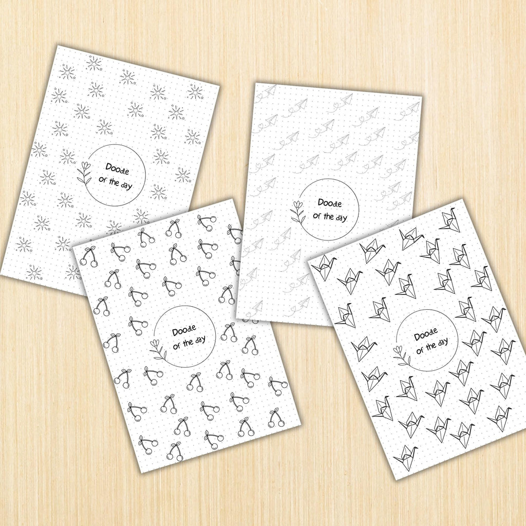 365 Days Drawing — DOODLE of the Day Bundle, Daily Doodle Journal, Creative Doodle of the Day, PRINTABLE Jo... | Mindfulness printable