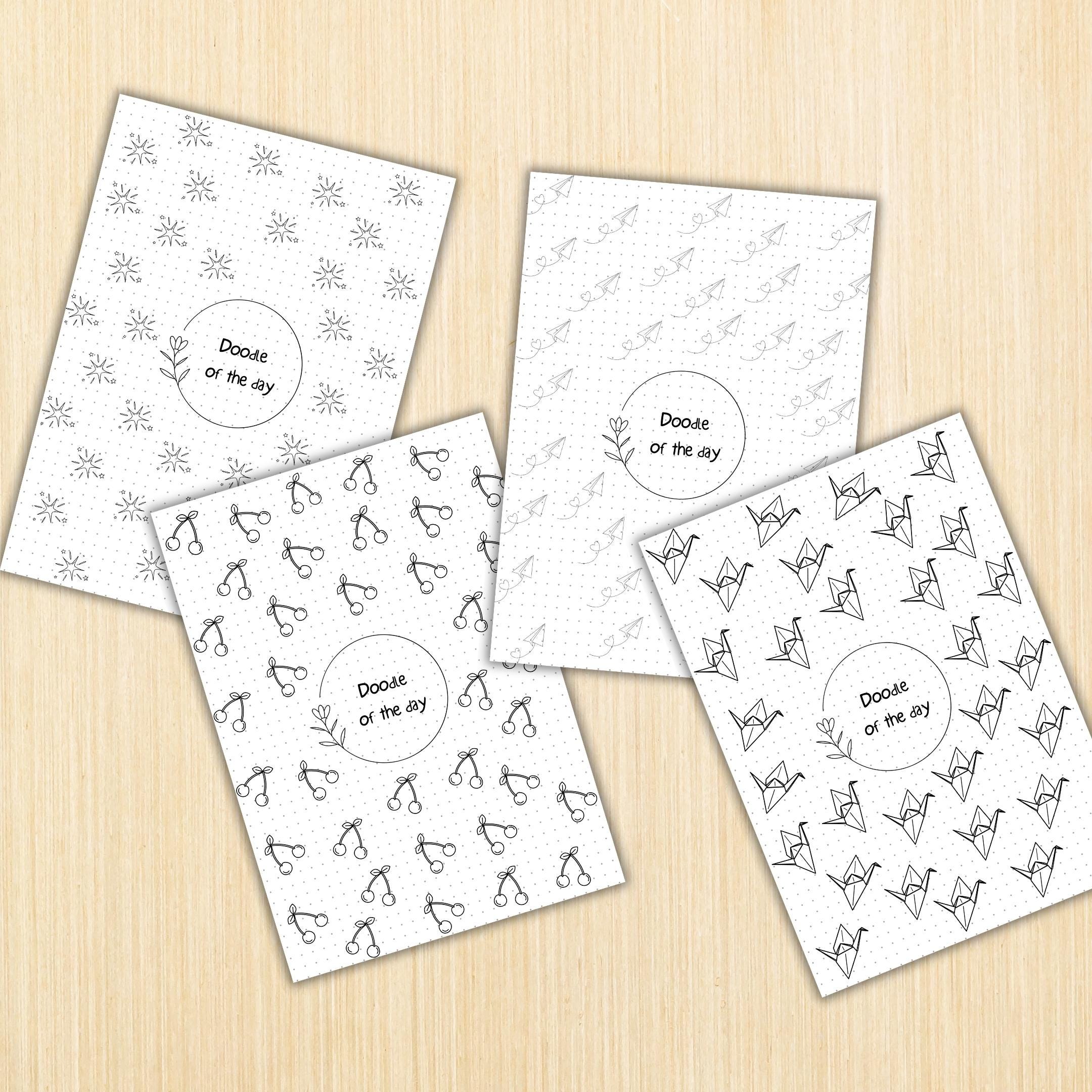 365 Days Drawing — DOODLE of the Day Bundle, Daily Doodle Journal, Creative Doodle of the Day, PRINTABLE Jo... | Mindfulness printable
