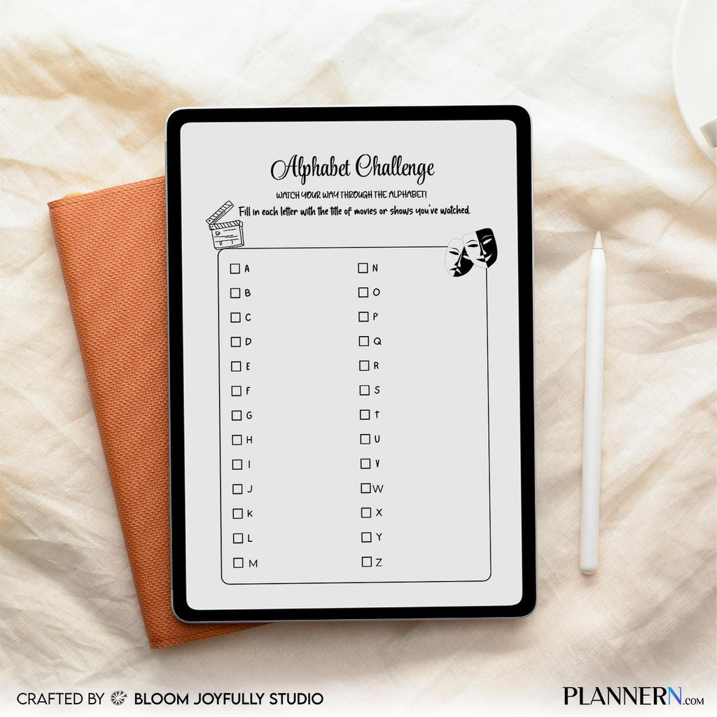 A To Z Movie List — Alphabet Movie Challenge PRINTABLE, A–Z Movie List, Film Bucket List, Movie Night Plann... | Bloom Joyfully printable