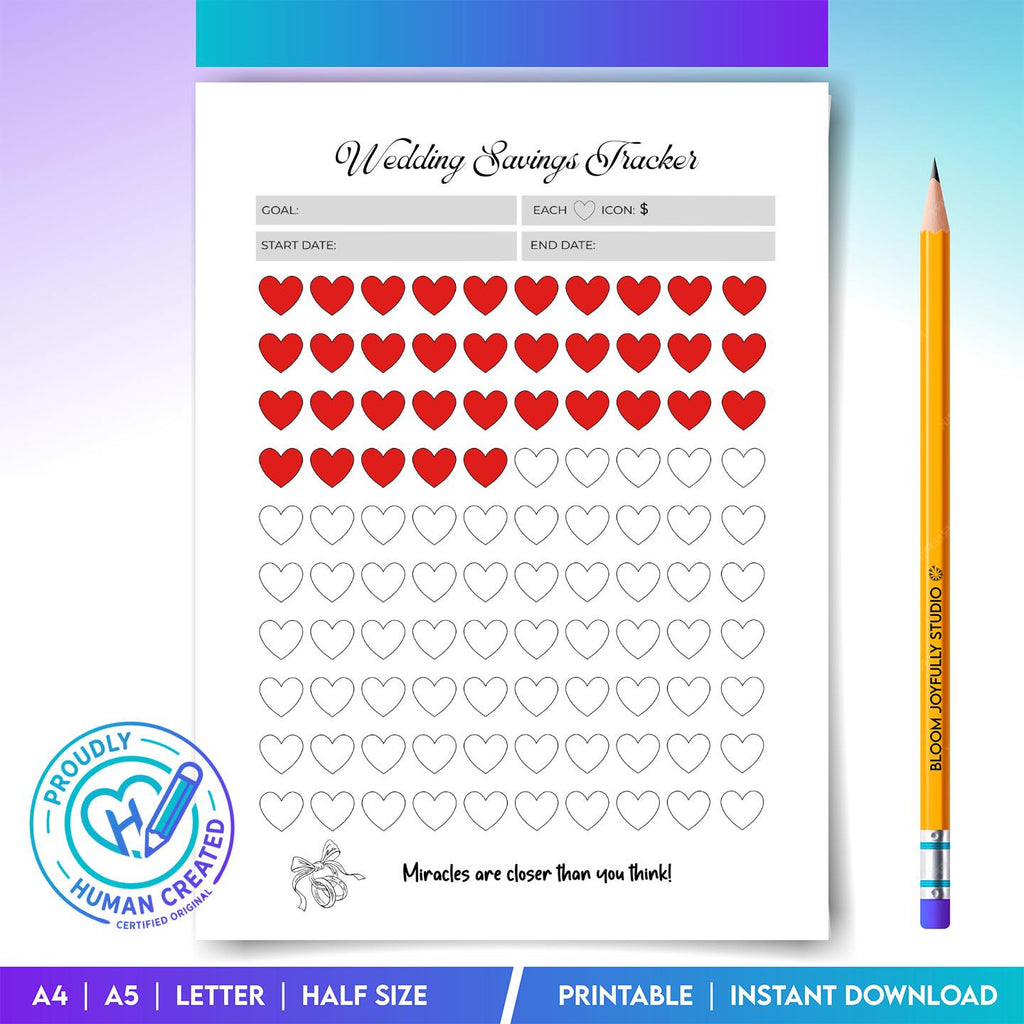 Bride Planner — Wedding Savings Tracker PRINTABLE, Wedding Fund Tracker, Wedding Budget Planner, Savings Go... | Bloom Joyfully printable