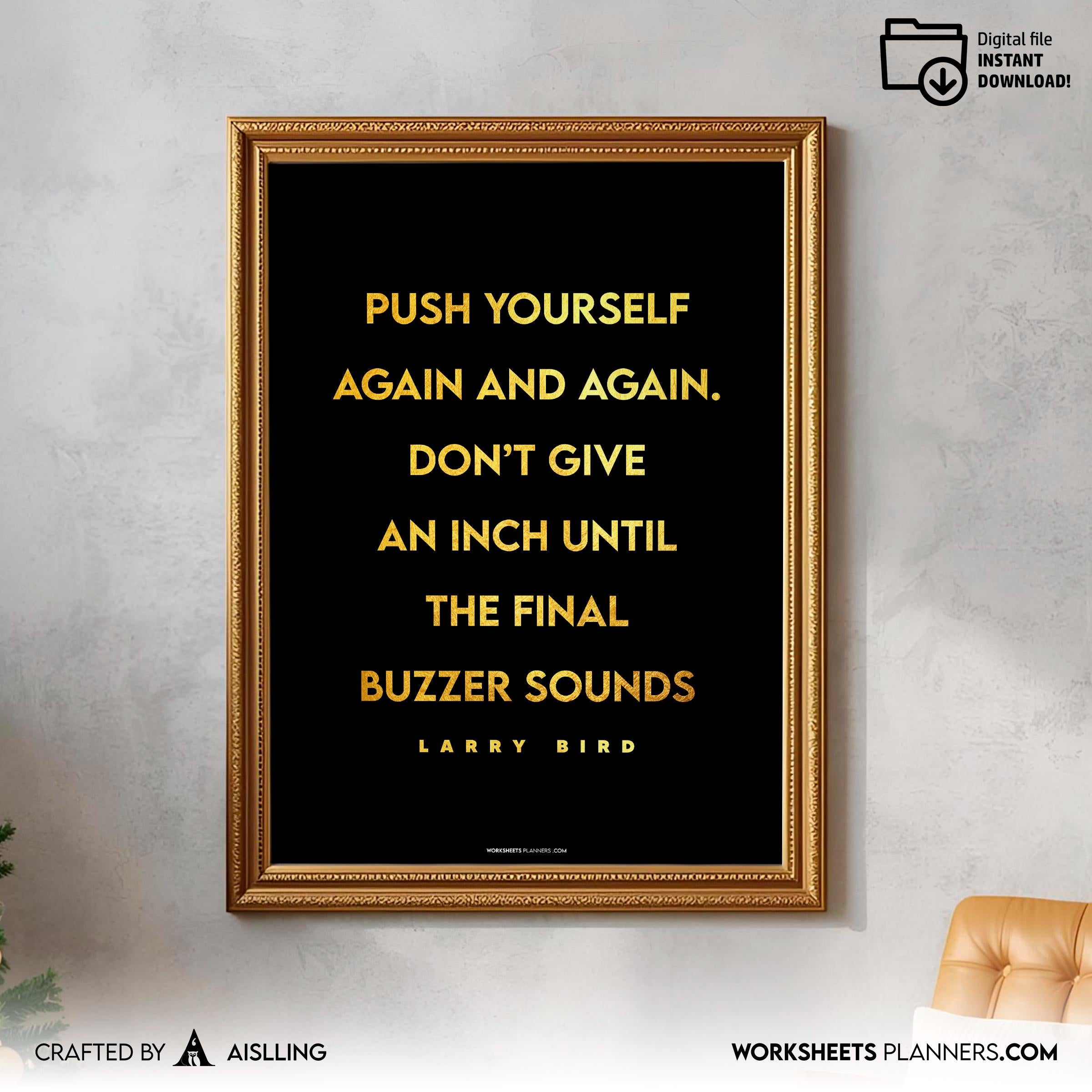Aislling — larry bird Quotes Digital Printable Wall Art Inspirational Quotes Jordan Mentality Poster Basket... | Aislling printable