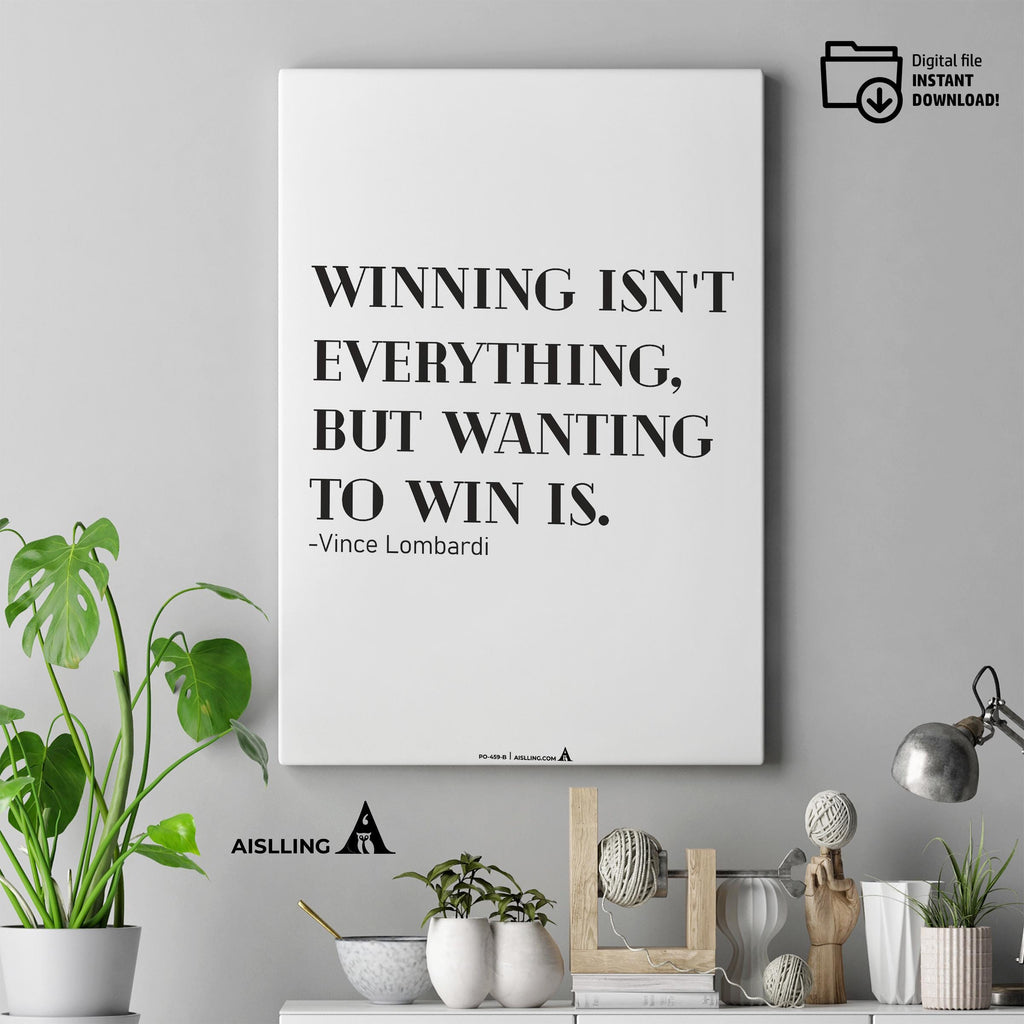 Aislling — Vince Lombardi Quote Poster: Winning Isn't Everything, Printable Motivational Art, Inspirational... | Aislling printable