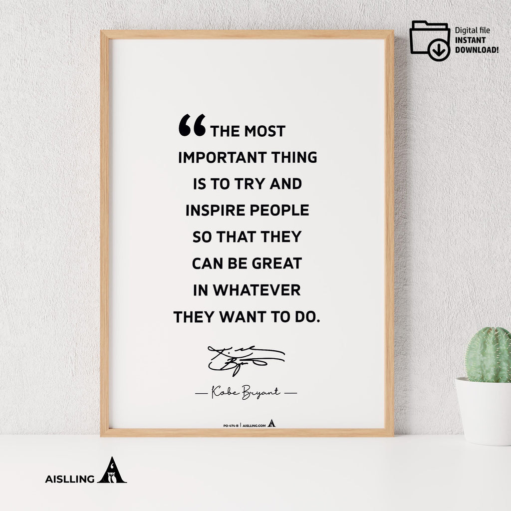Aislling — Kobe Bryant Quote Poster: Black Mamba, Mamba Mentality (Digital Download) | Aislling printable