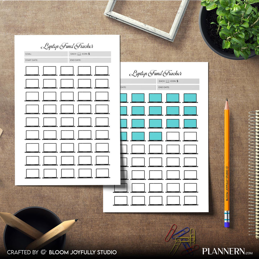 Budget Planner — Laptop Fund Tracker PRINTABLE, Laptop Savings Tracker, Tech Savings Planner, Savings Goal ... | Bloom Joyfully printable