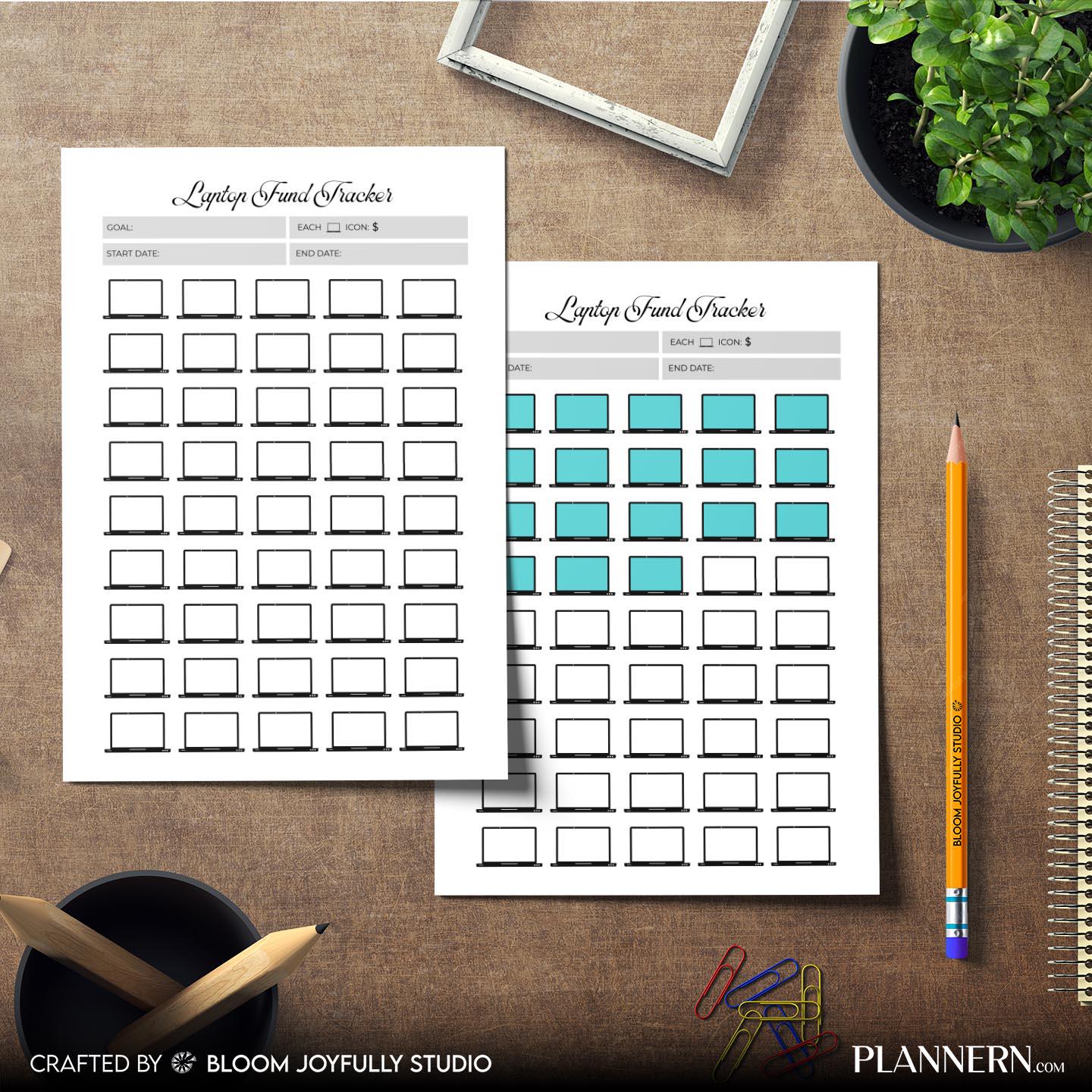 Budget Planner — Laptop Fund Tracker PRINTABLE, Laptop Savings Tracker, Tech Savings Planner, Savings Goal ... | Bloom Joyfully printable