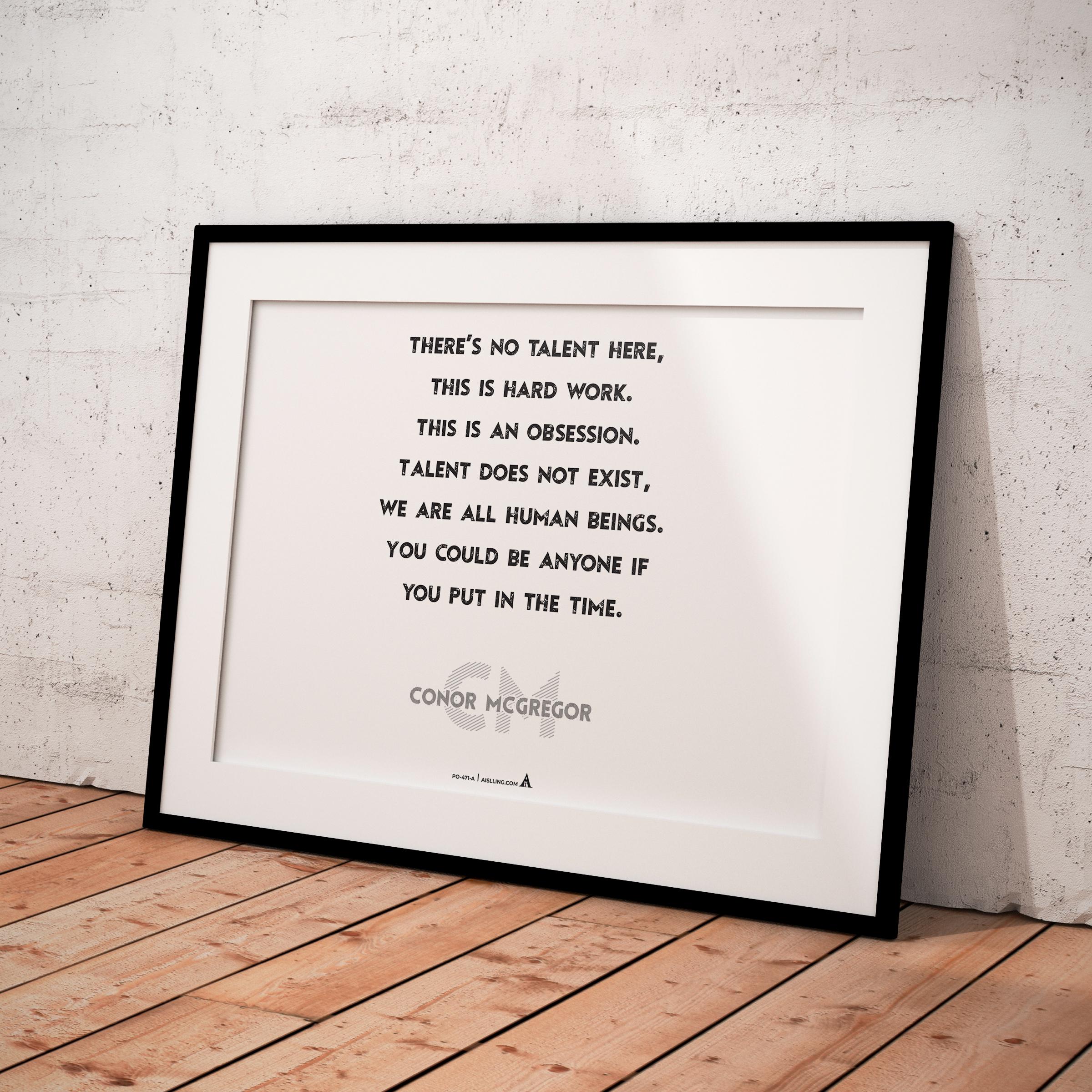 Aislling — Motivational Wall Decor There's no talent here. This is hard work…”, Conor McGregor, NBA Sports,... | Aislling printable
