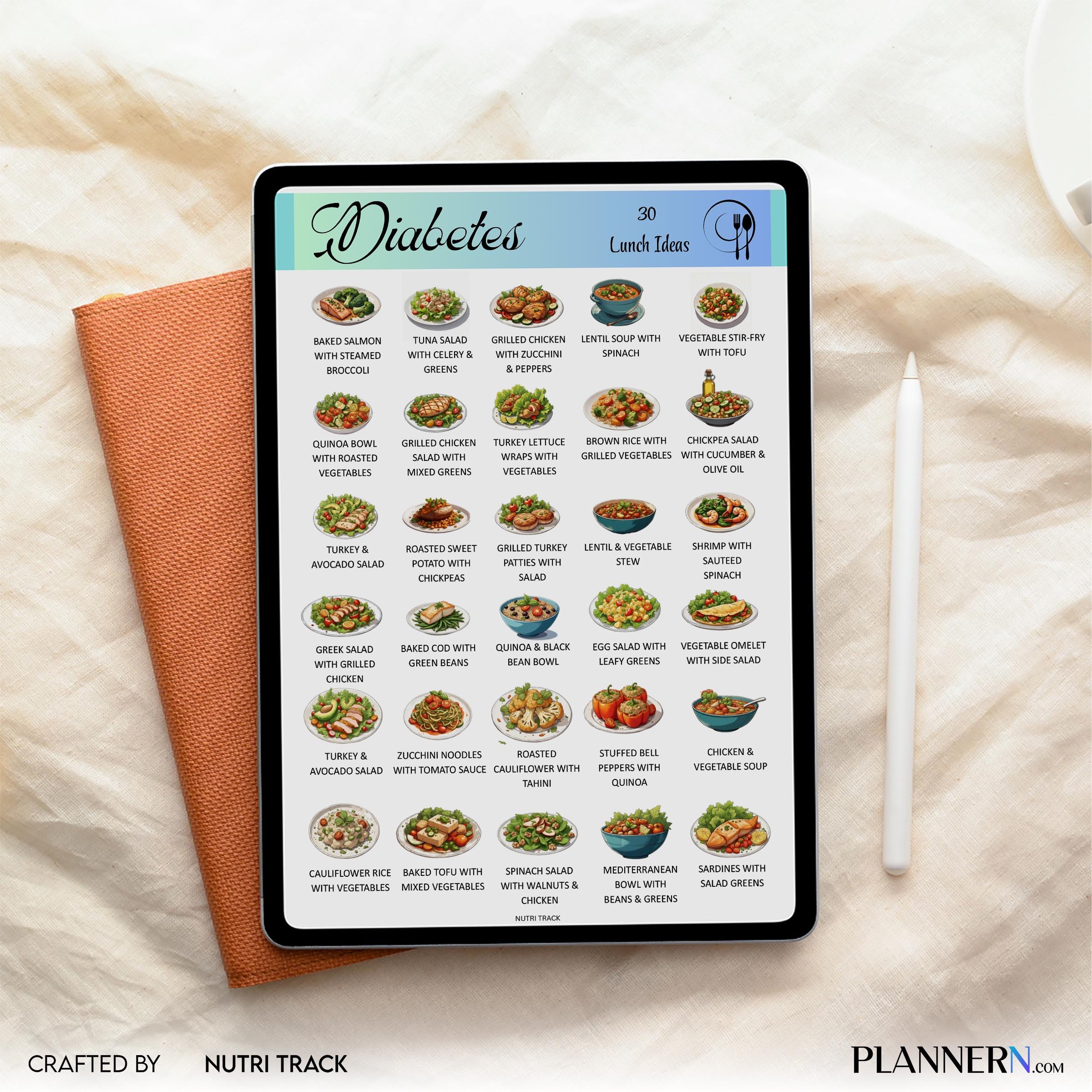 Blood Sugar Control — 30 Diabetes Friendly Lunch Ideas, Low Sugar Lunch Printable PDF, Blood Sugar Friendly... | Nutri Track printable