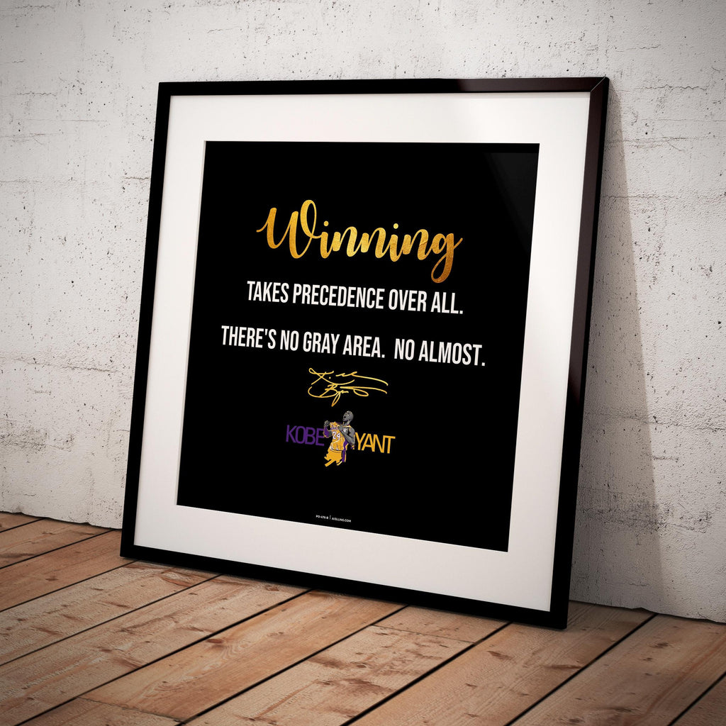 Abstract Wall Art — Kobe Bryant Poster, Minimalist Basketball Printable Quote Wall Art, NBA Black Mamba Mot... | Aislling printable
