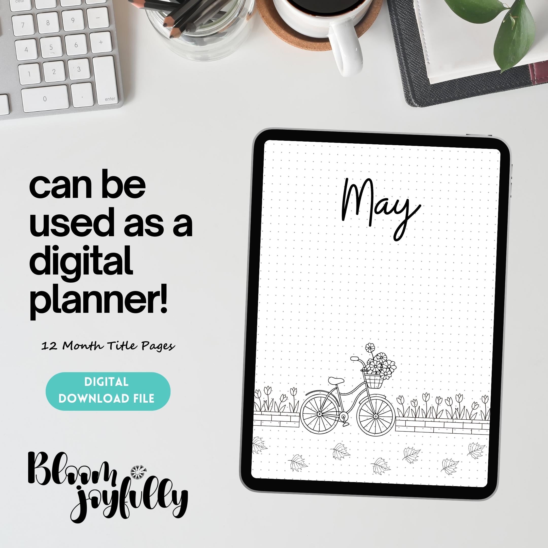 12 Month Cover Pages — 12 Month Printable Pages Bundle, Aesthetic Monthly Covers, PRINTABLE Monthly Title P... | Bloom Joyfully printable