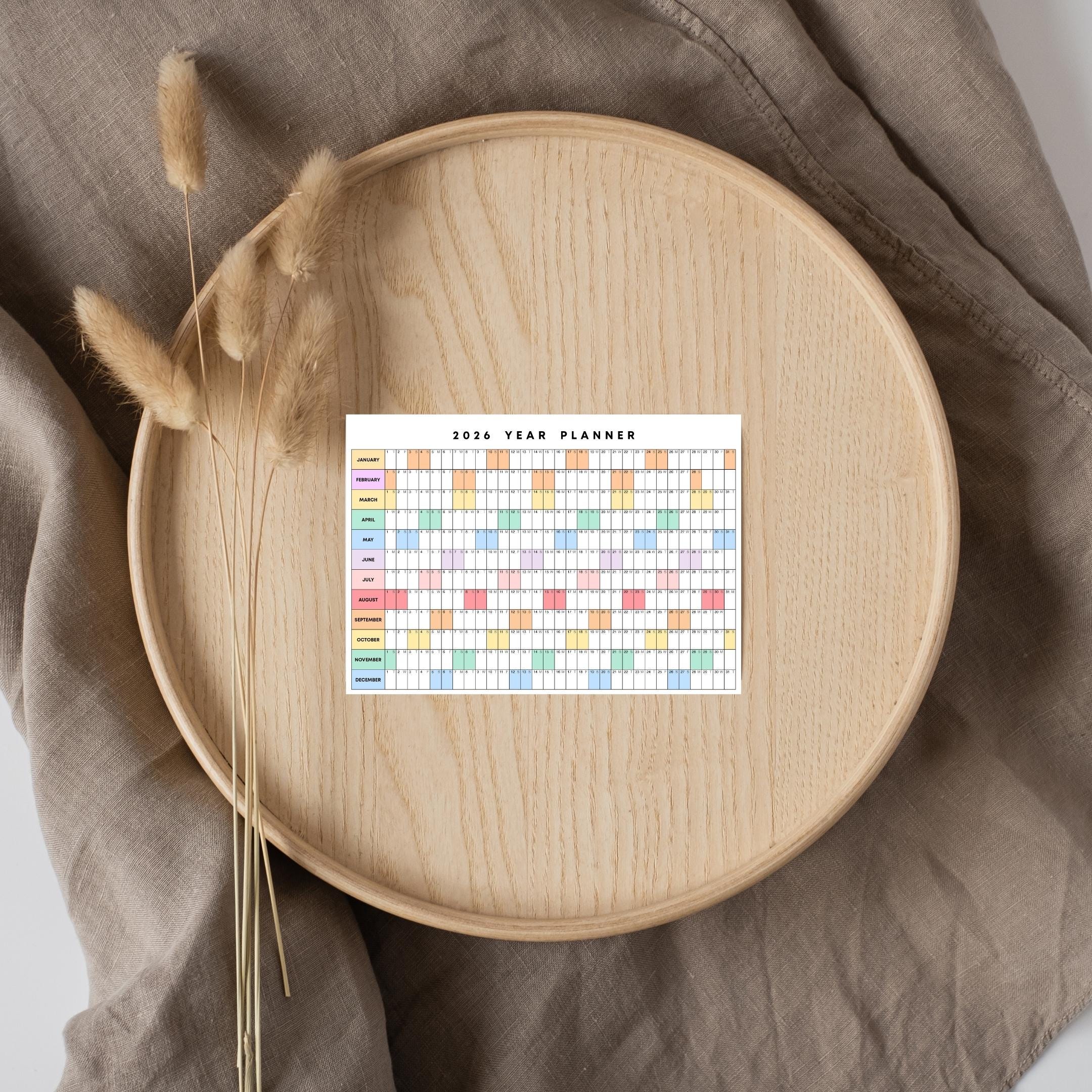 2026 Planner — 2026 PRINTABLE Wall Calendar, Dated Calendar, PDF, Different Sizes Available, Plan Your Day ... | Bloom Joyfully printable