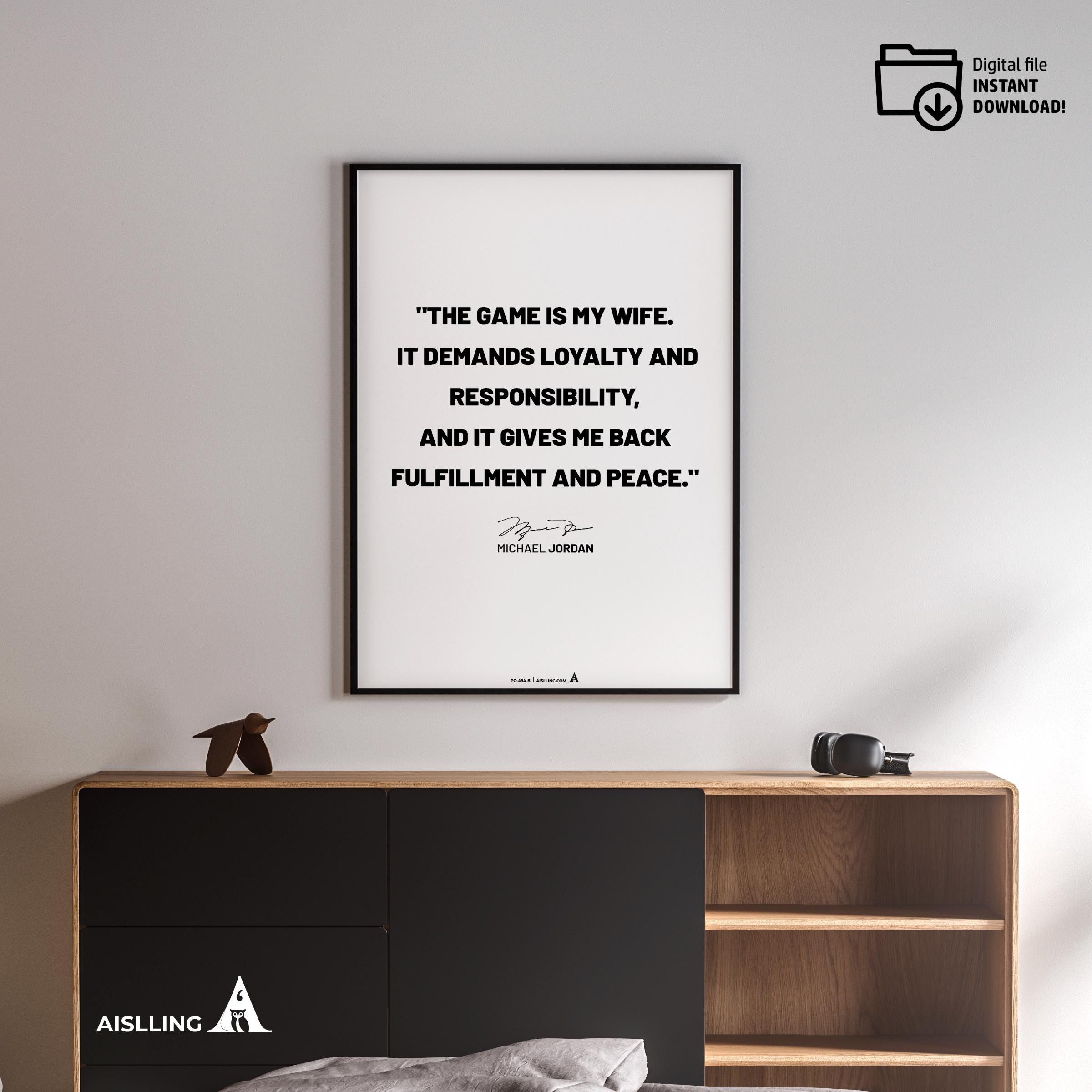 Basketball Art — Michael Jordan Quotes Digital Printable Wall Art Inspirational Quotes Jordan Mentality Pos... | Aislling printable