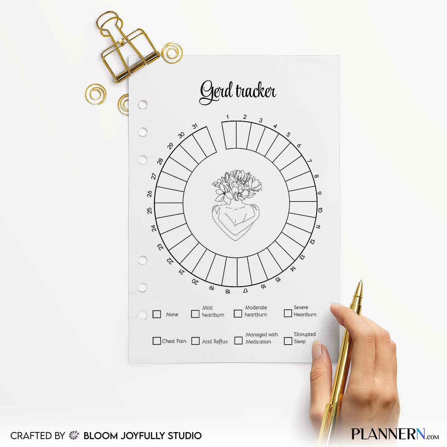 Acid Reflux Log — GERD Symptom Tracker Printable, Acid Reflux Tracker, Heartburn Tracker, GERD Health Track... | Bloom Joyfully printable