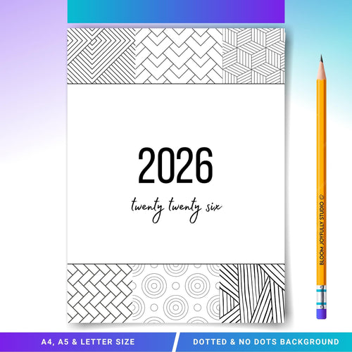 2026 Cover Pages — 2026 Bullet Journal Cover Page, PRINTABLE Title Page, 2026 Planner Cover, BUJO Cover Pag... | Bloom Joyfully printable