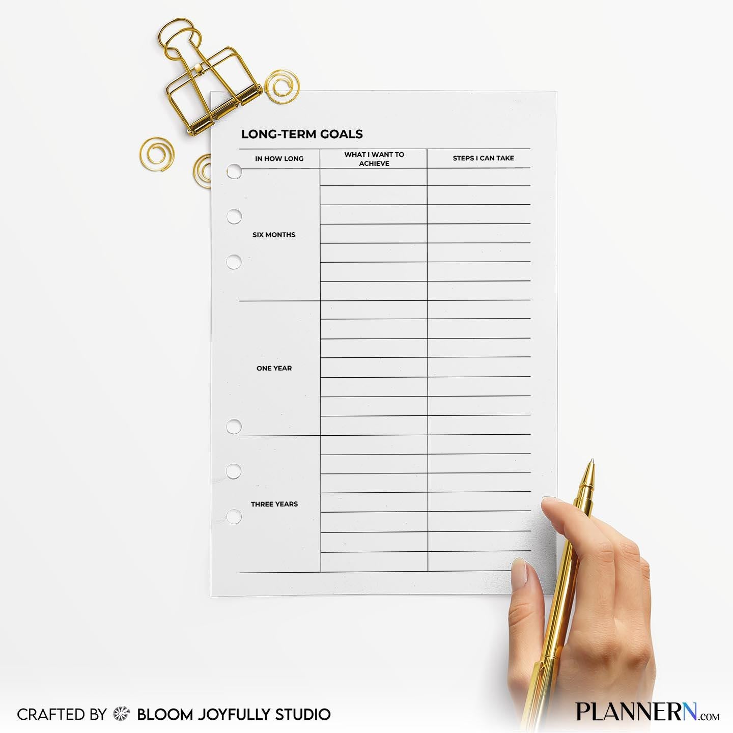 Digital Planner — Long Term Goals Planner PRINTABLE, Goal Setting, Life Planner, Productivity Tracker, Self... | Bloom Joyfully printable