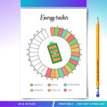 Daily Energy Tracker — Energy Level Tracker PRINTABLE, Track Focus, Energy and Productivity, Printable Plan... | Mindfulness printable