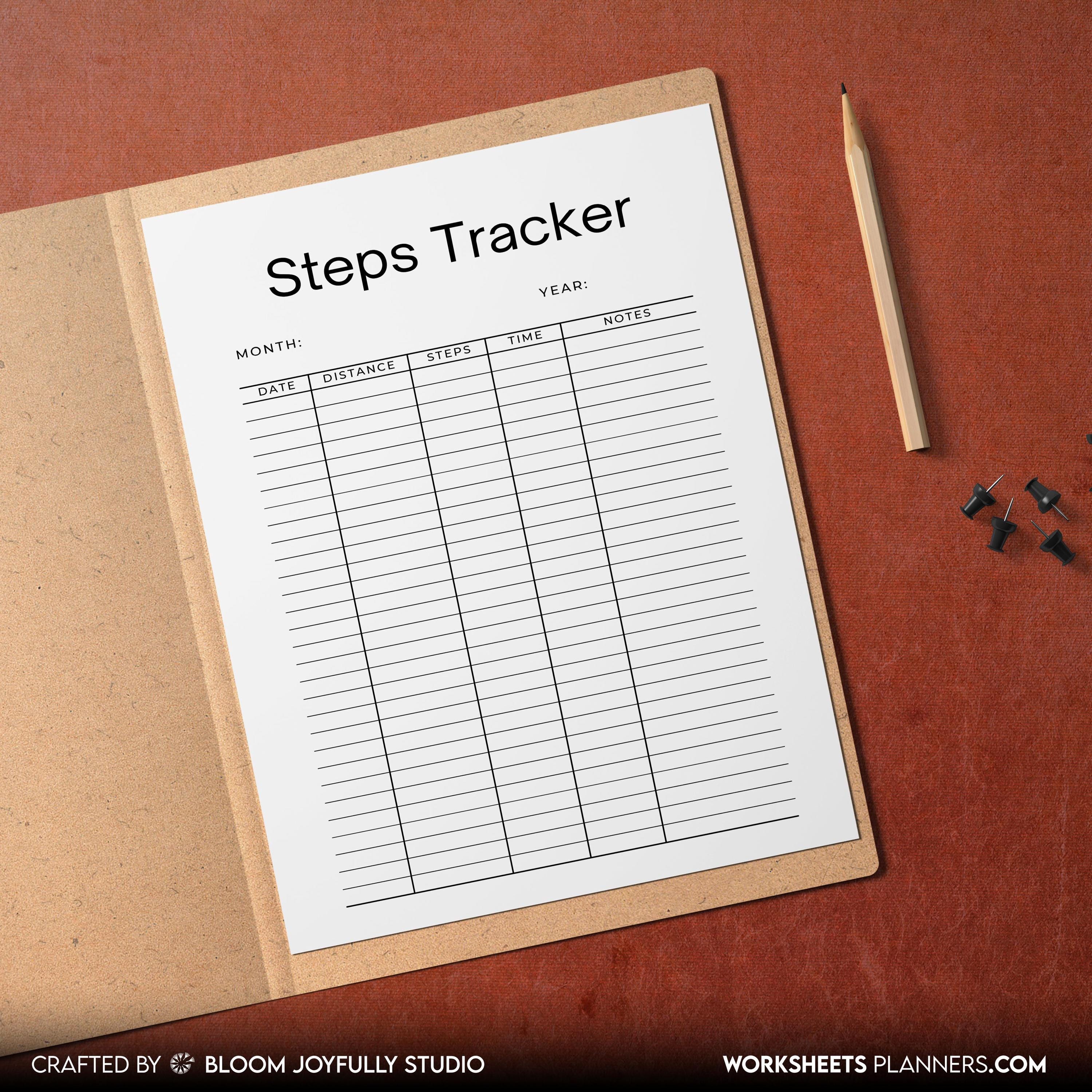10K Step Tracker — Step Tracker PRINTABLE, Daily Walking Log, Fitness Planner PDF, Health Log, A4, A5, Lett... | Nutri Track printable