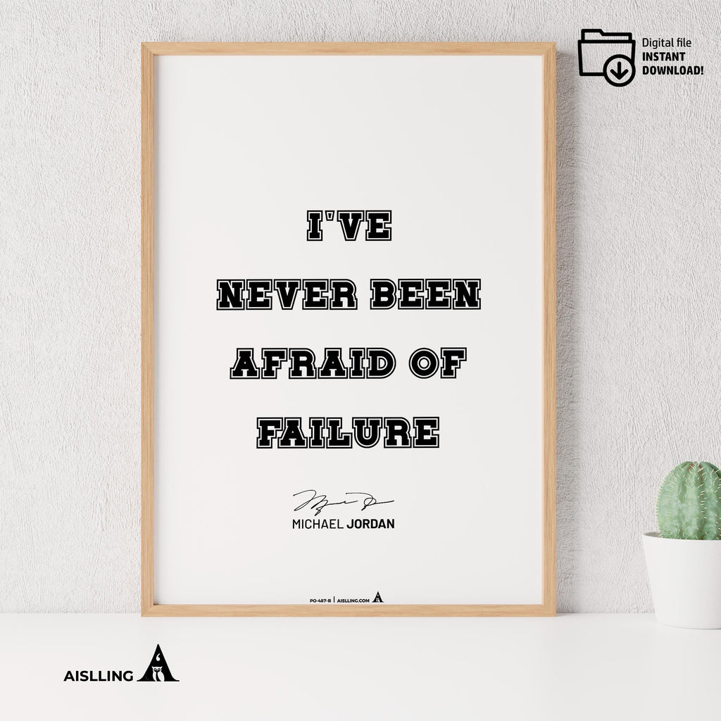 Athlete Wall Decor — Michael Jordan Motivational Quote Art: Basketball Sports Poster (Digital Download) | Aislling printable