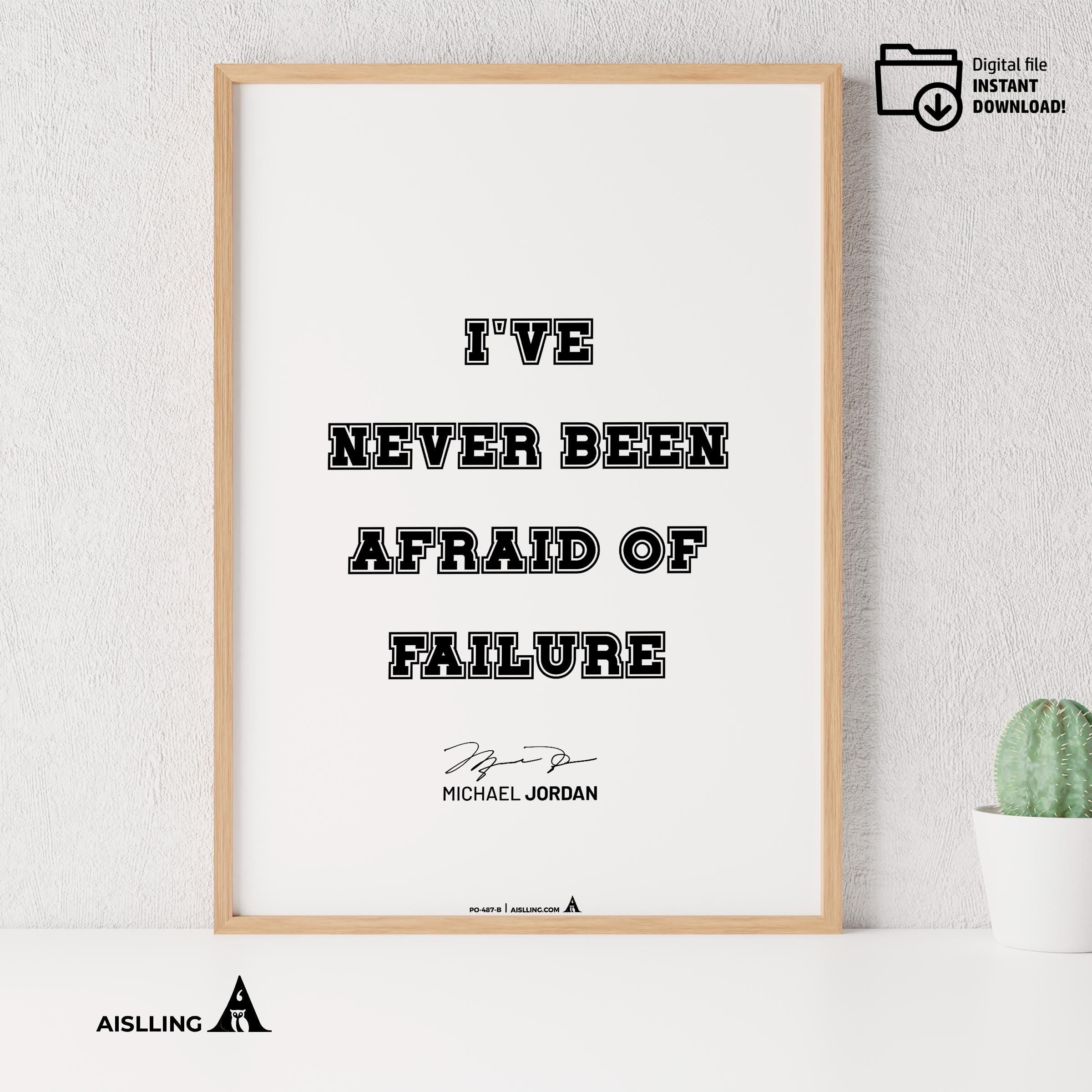 Athlete Wall Decor — Michael Jordan Motivational Quote Art: Basketball Sports Poster (Digital Download) | Aislling printable