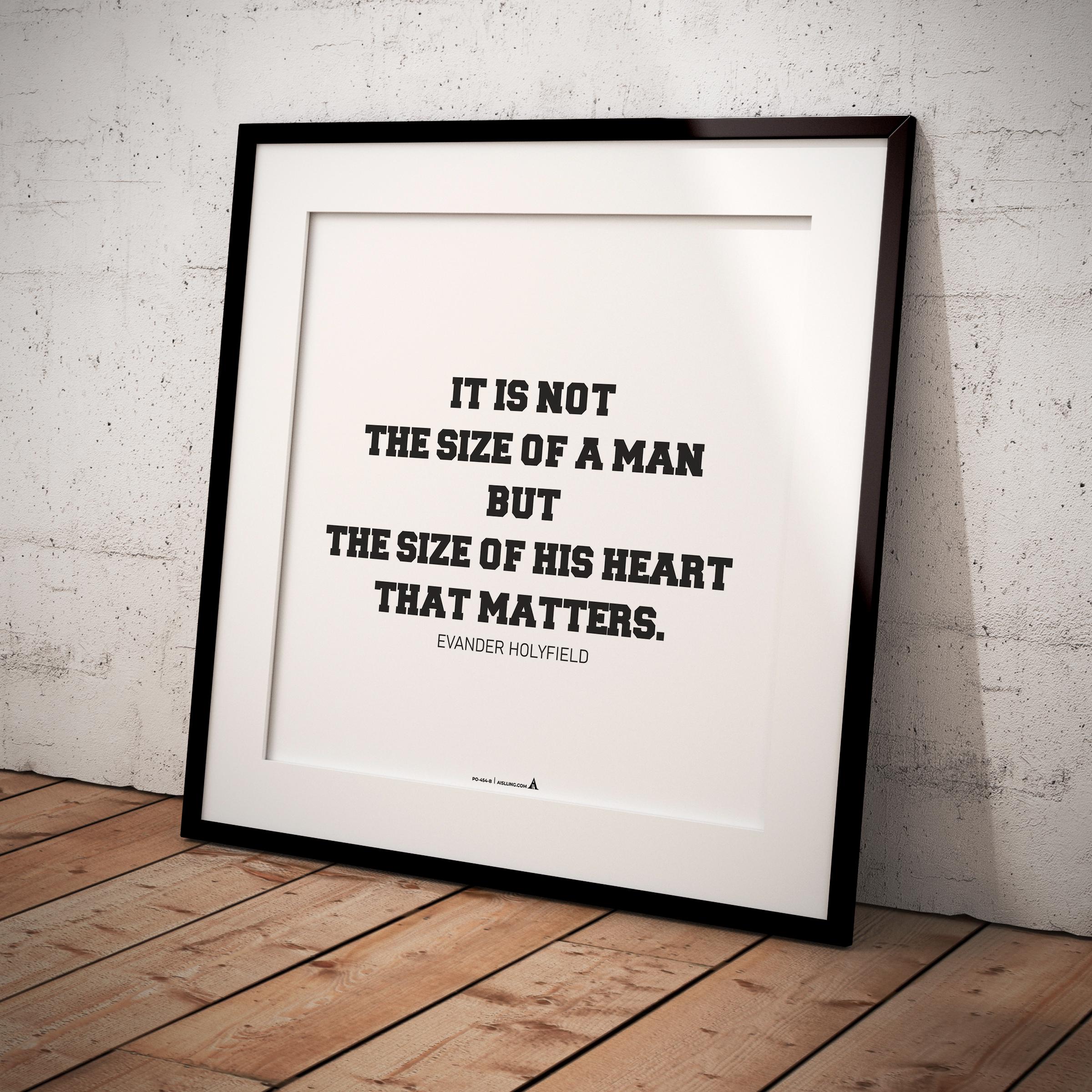 Aislling — Inspirational Quote Wall Art for Boys Room, "It's Not the Size of a Man", Black & White Printabl... | Aislling printable