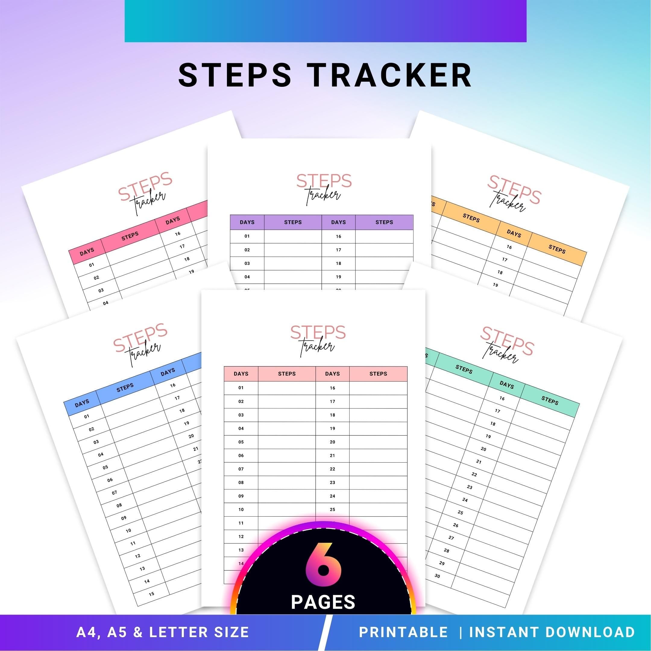 10K Step Tracker — Step Tracker PRINTABLE, Daily Walking Log, Fitness Planner PDF, Planner Page, Health Log... | Nutri Track printable