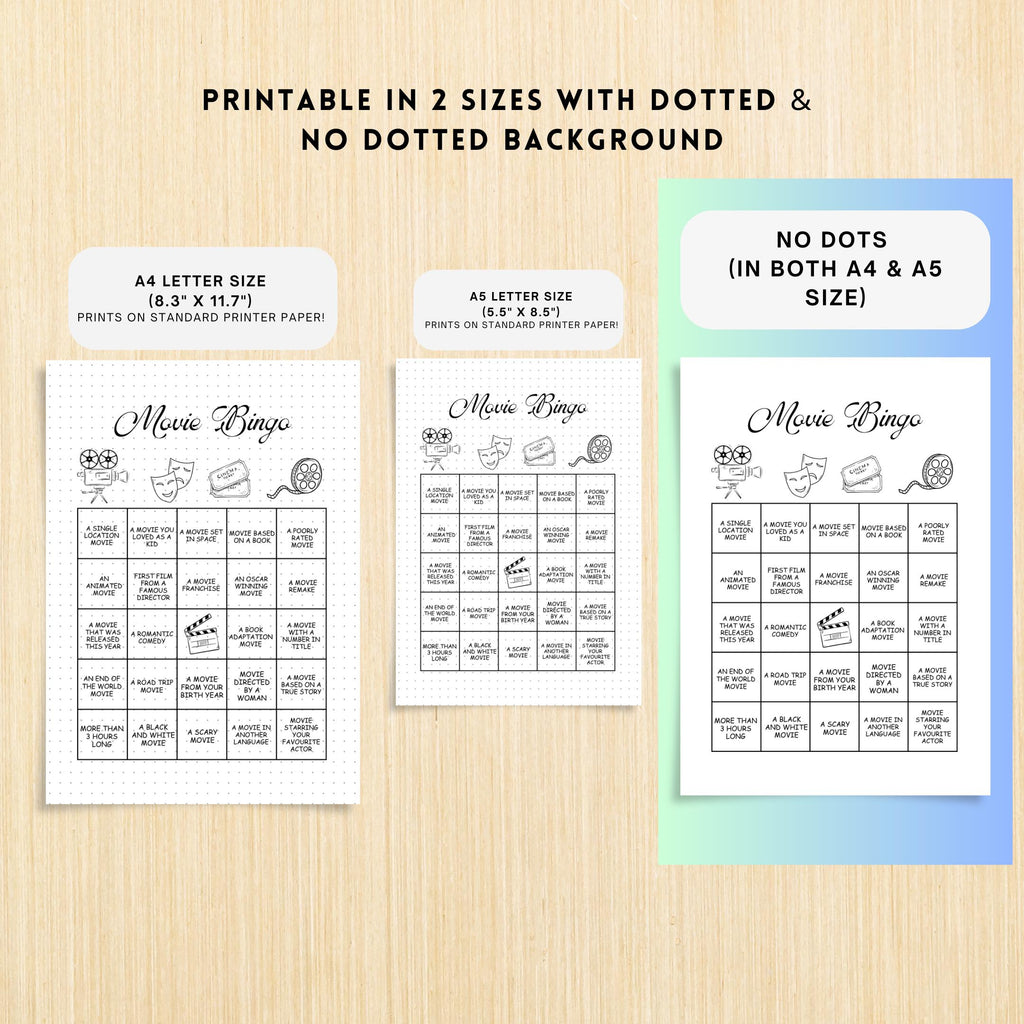 Movie Bingo PRINTABLE Game, Movie Night Bingo, Family Movie Night Party Game, Film Bingo, A4/A5, Instant Do... | Bloom Joyfully printable