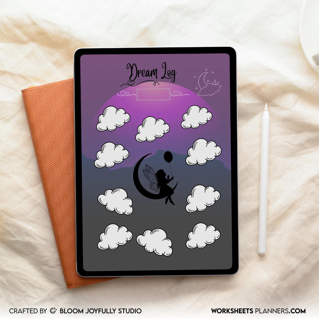 Digital Planner — Dream Log PRINTABLE, Monthly Dream Tracker, Dream Journal, Dream Diary, Dream Tracker, Lu... | Mindfulness printable