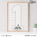 1% Better Every Day Motivational Quote Print, Productivity Mindset Poster, Simple Modern Wall Art, Instant ... | Aislling printable