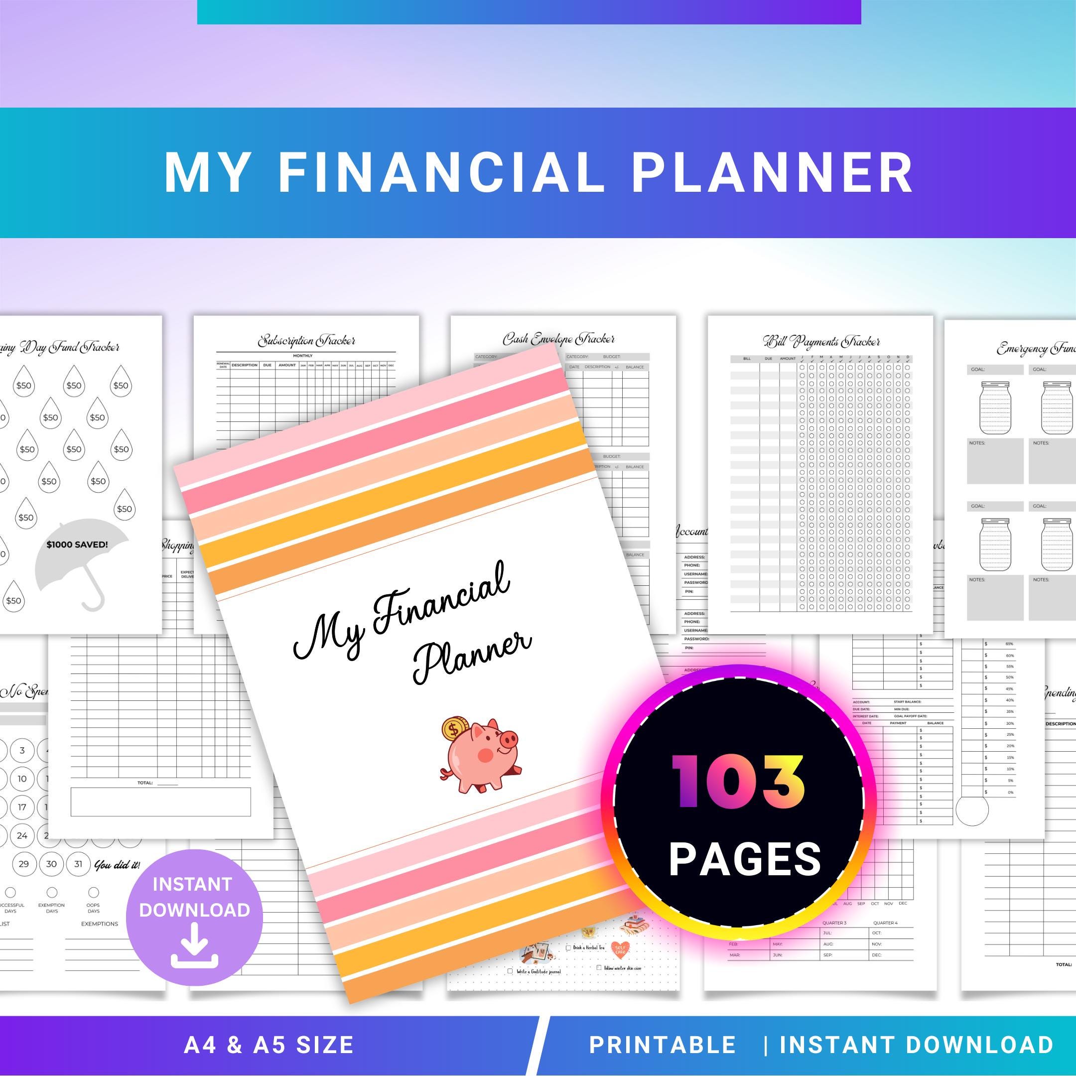 Bill Tracker — Budget Planner PRINTABLE, Financial Planner, Finance Tracker Bundle, Budget, Savings, Debt, ... | Bloom Joyfully printable