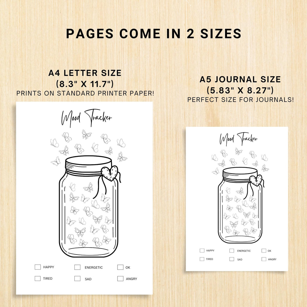 Bullet Journal — MONTHLY Mood Trackers Bundle, Printable Mood Tracker for journal, Monthly, Daily Mood Log,... | Mindfulness printable