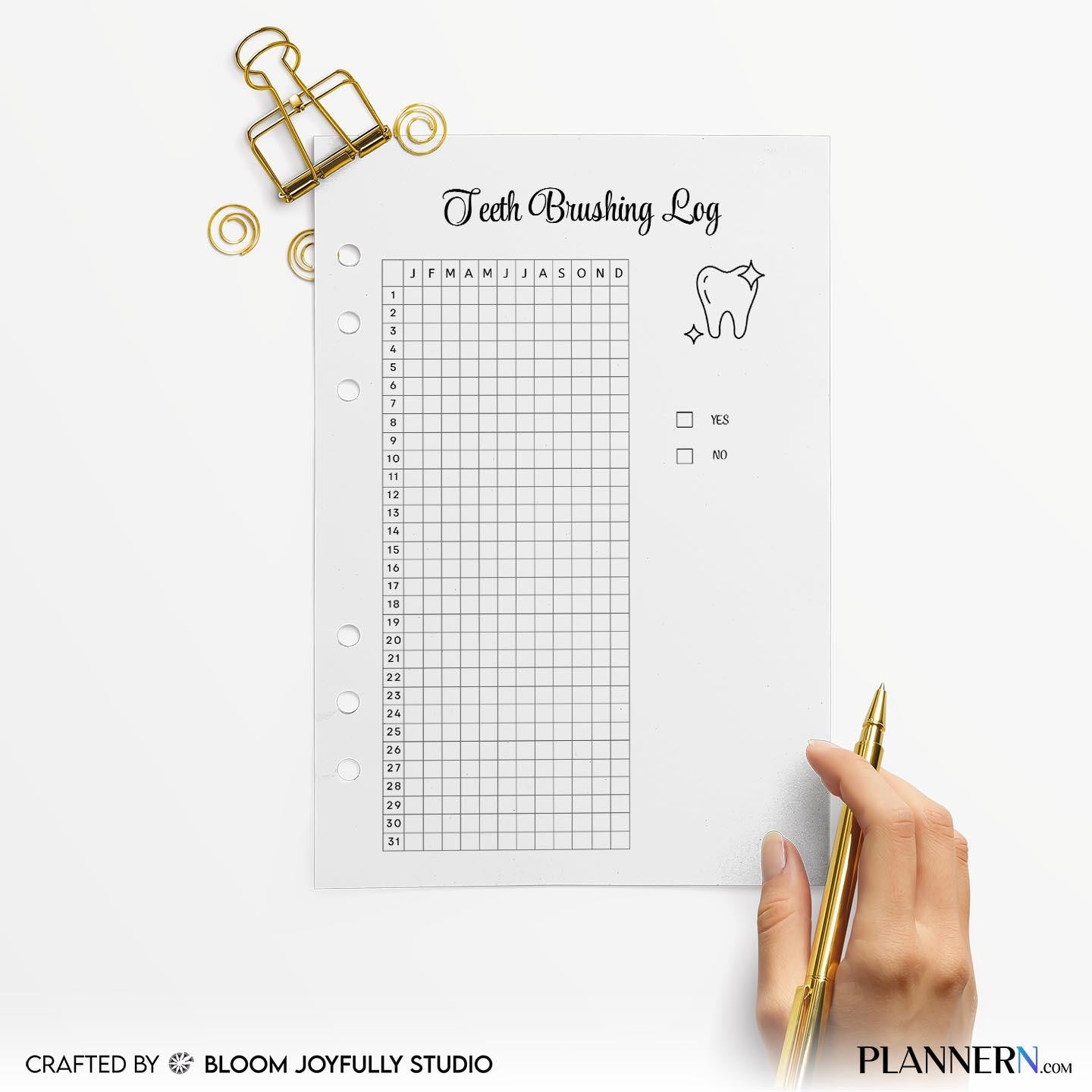 Brushing Reward — Tooth Brushing Tracker PRINTABLE, Healthy Habits, Kids and Adults Oral Care, Brushing Rou... | Bloom Joyfully printable