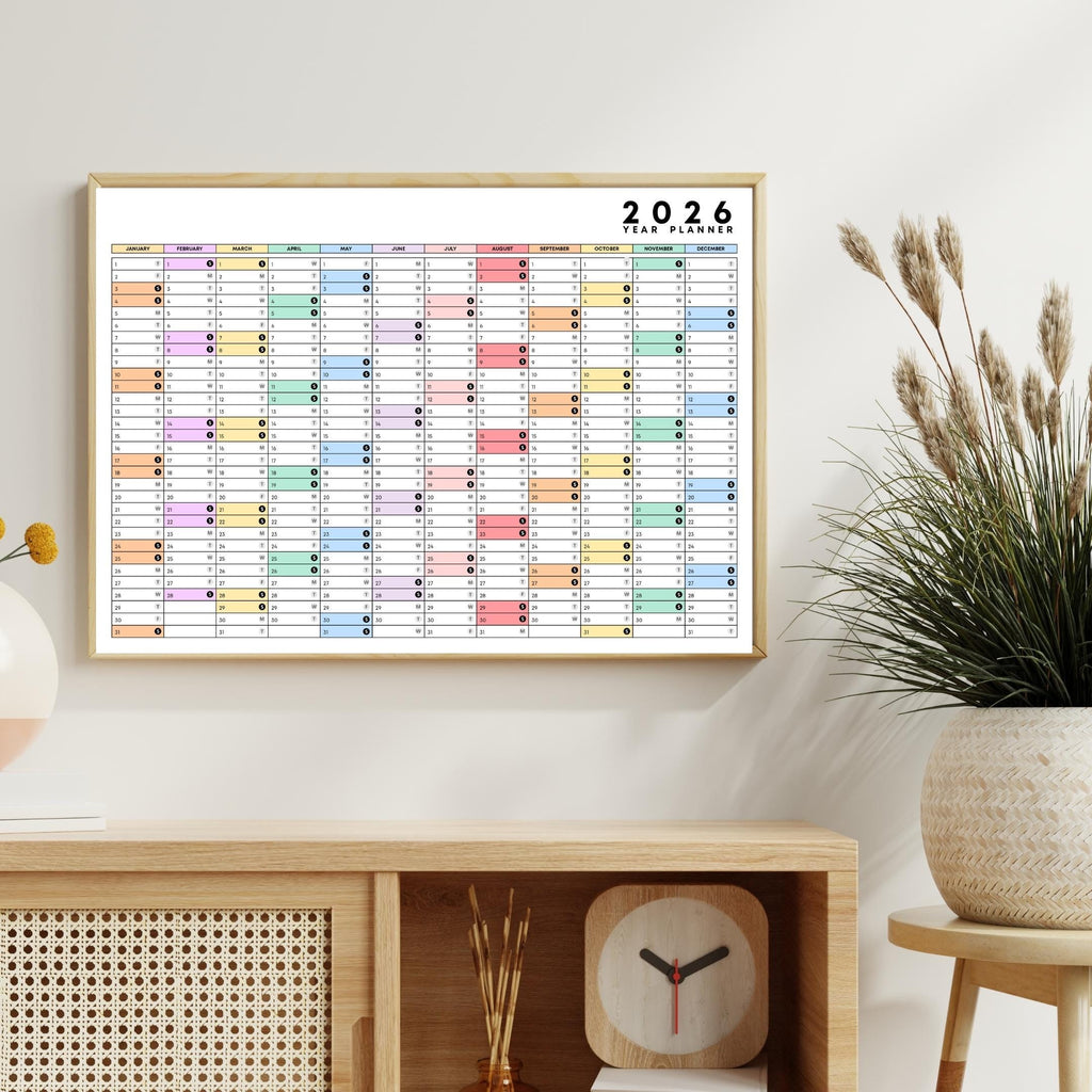2026 Planner — 2026 PRINTABLE Wall Calendar, Dated Calendar, PDF, Different Sizes Available, Plan Your Day ... | Bloom Joyfully printable