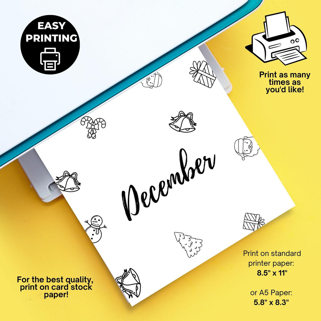 Bullet Journal — 12 Month Title Pages, Printable journal page, PRINTABLE TITLE PAGE, Printable Planner, Cov... | Bloom Joyfully printable