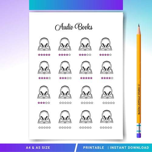 Aidiobook Log — Audiobook Tracker PRINTABLE, Audiobook Tracker, Audiobook Reading Log, Listening Journal, B... | Bloom Joyfully printable
