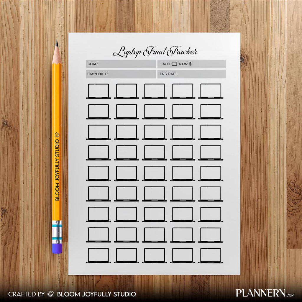 Budget Planner — Laptop Fund Tracker PRINTABLE, Laptop Savings Tracker, Tech Savings Planner, Savings Goal ... | Bloom Joyfully printable
