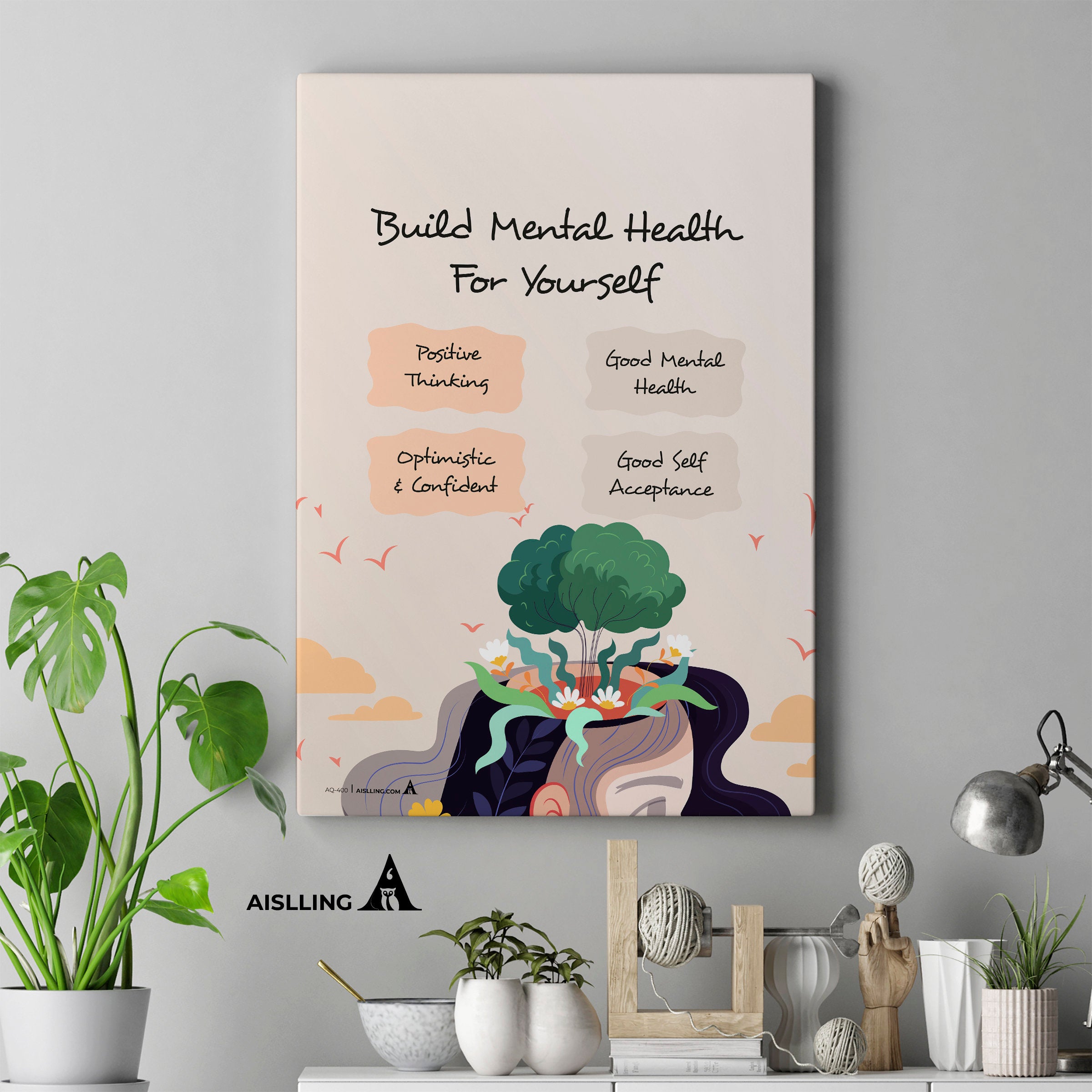Aislling — Build Mental Health For Yourself, Decor Print Counselor Office Art Feelings SEL Kids Peace Class... | Mindfulness printable