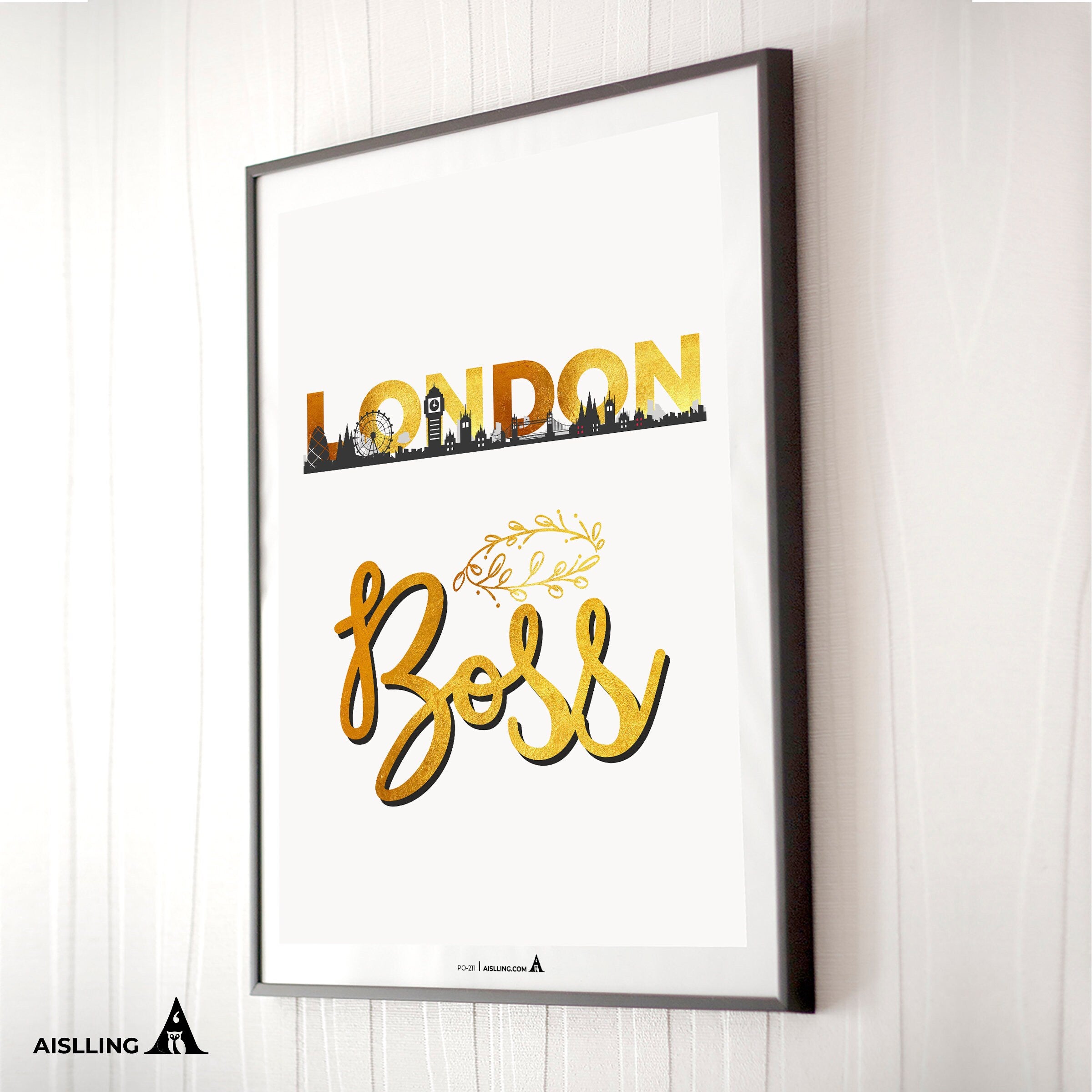 Aislling — LONDON Boss, gold line, gold line Quote Poster Printables Inspirational Quote Poster Motivationa... | Aislling printable