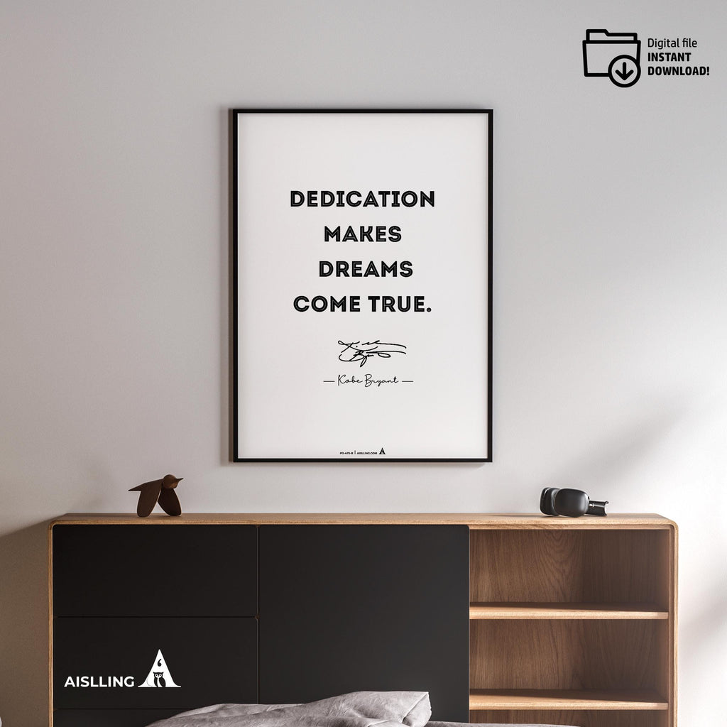 Kobe Bryant Mamba Mentality Quotes printable inspirational quotes for home office | image | Instant Download for basketball mom