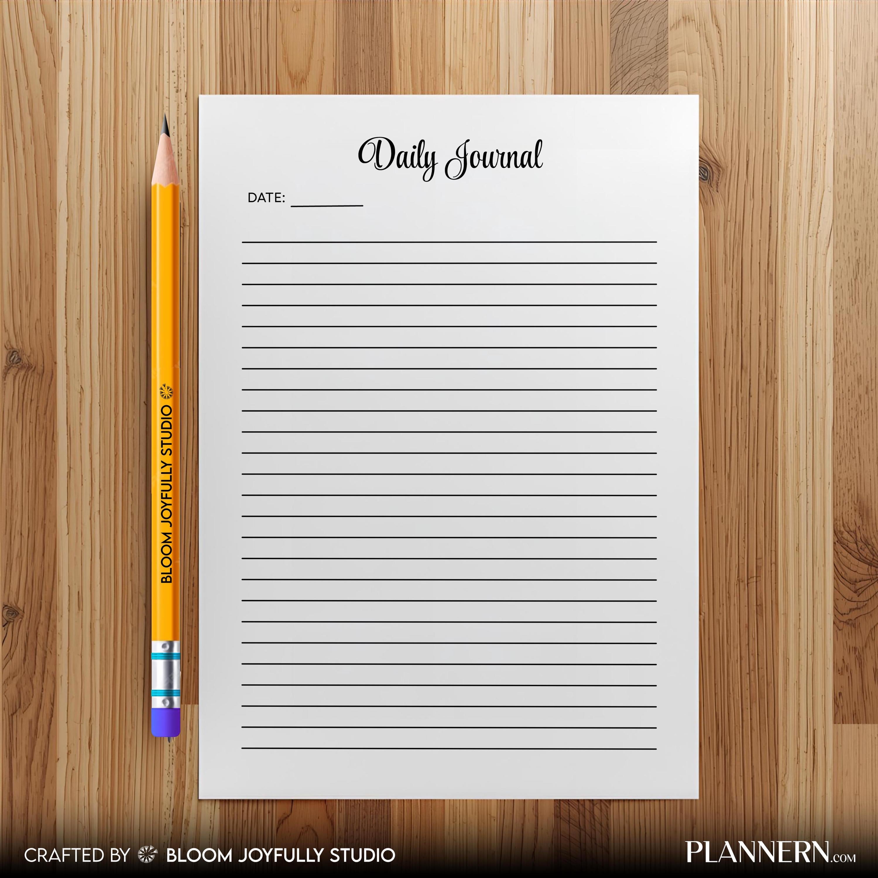 Daily Journal PRINTABLE – Daily Reflection, Gratitude & Mindfulness Journal, Daily Diary Page, Printable Di... | Mindfulness printable