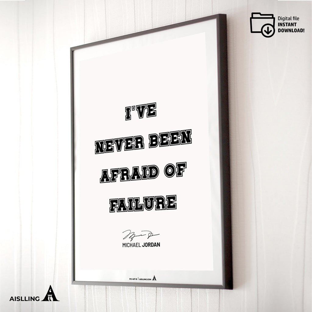 Athlete Wall Decor — Michael Jordan Motivational Quote Art: Basketball Sports Poster (Digital Download) | Aislling printable