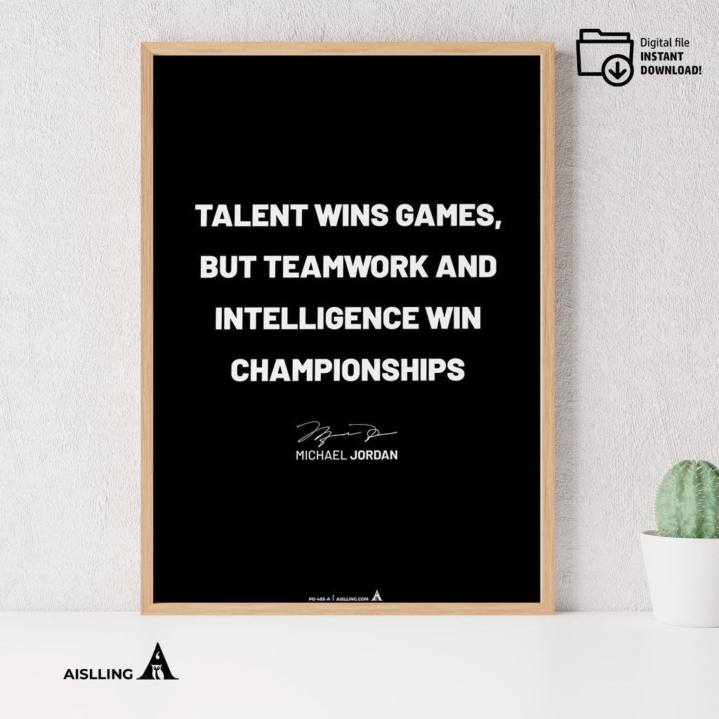 Basketball Art — Michael Jordan Motivational Quote Poster: Basketball Sports Art (Digital Download) | Aislling printable