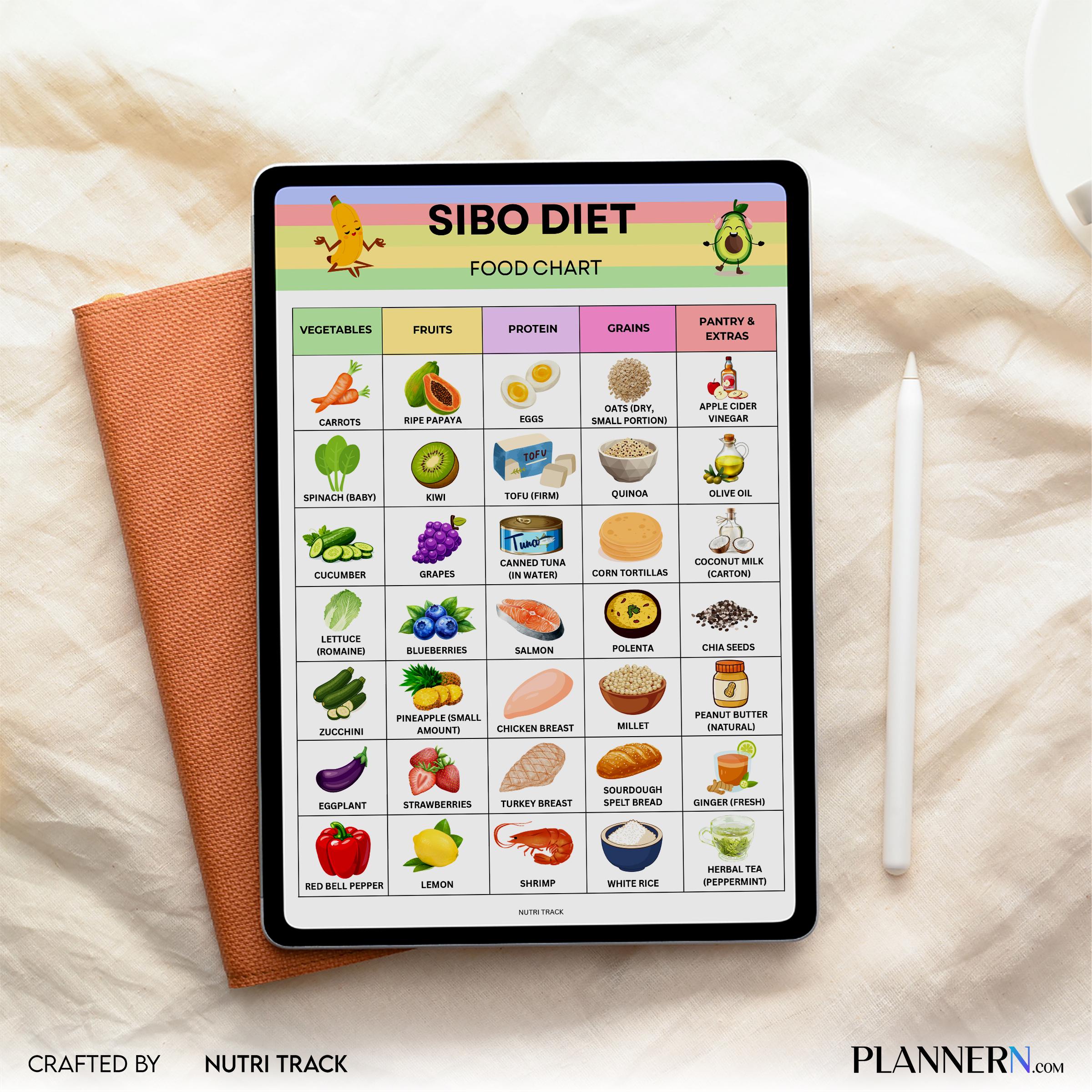 Digestive Diet — SIBO Diet Food Chart Printable, SIBO Food List, Gut Health Diet Food, IBS Friendly Food Ch... | Nutri Track printable