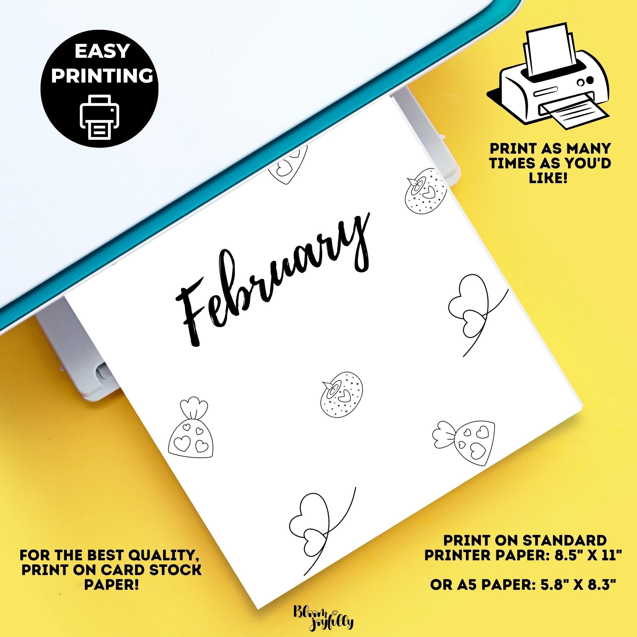 12 Month Cover Pages — 12 Month Printable Planner Cover Pages, Aesthetic Title Pages, PRINTABLE TITLE PAGE,... | Bloom Joyfully printable