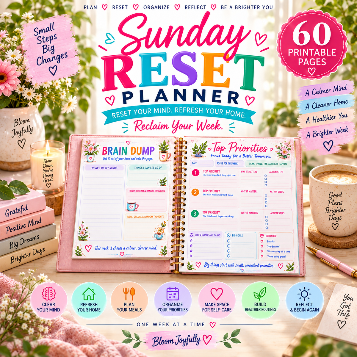 Sunday Reset Planner — Printable PDF — existing product preview 4