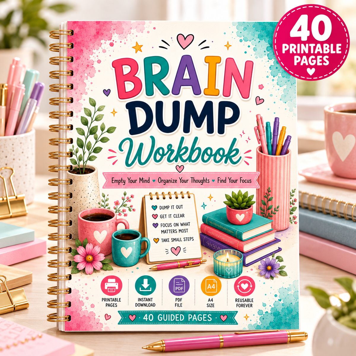 Brain Dump Workbook — Printable PDF — existing product preview 1