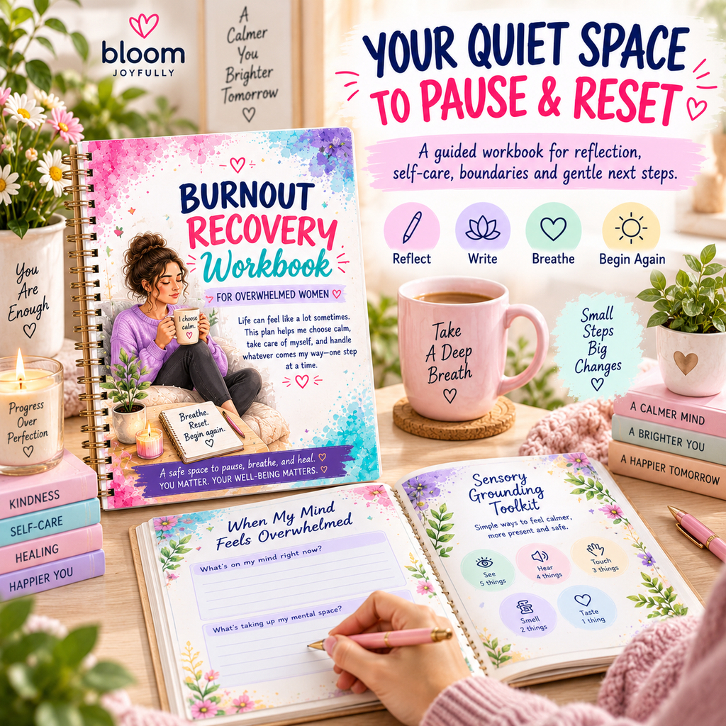 Burnout Recovery Workbook For Overwhelmed Women — Printable PDF — existing product preview 4