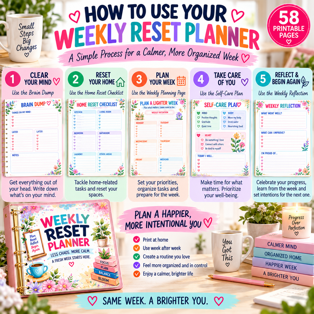 Weekly Reset Planner — Printable PDF — existing product preview 5