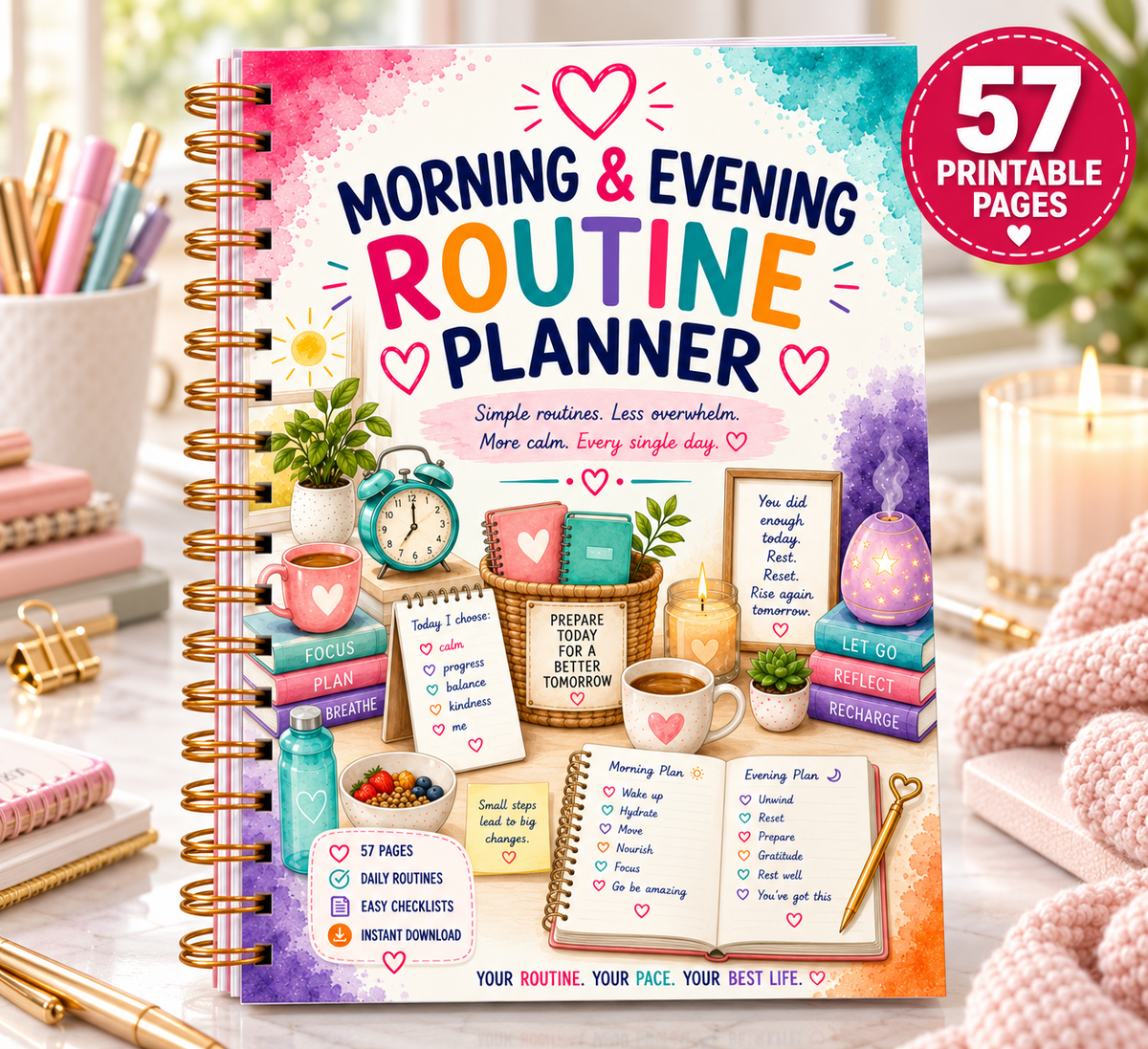 Morning & Evening Routine Planner — Printable PDF — existing product preview 1