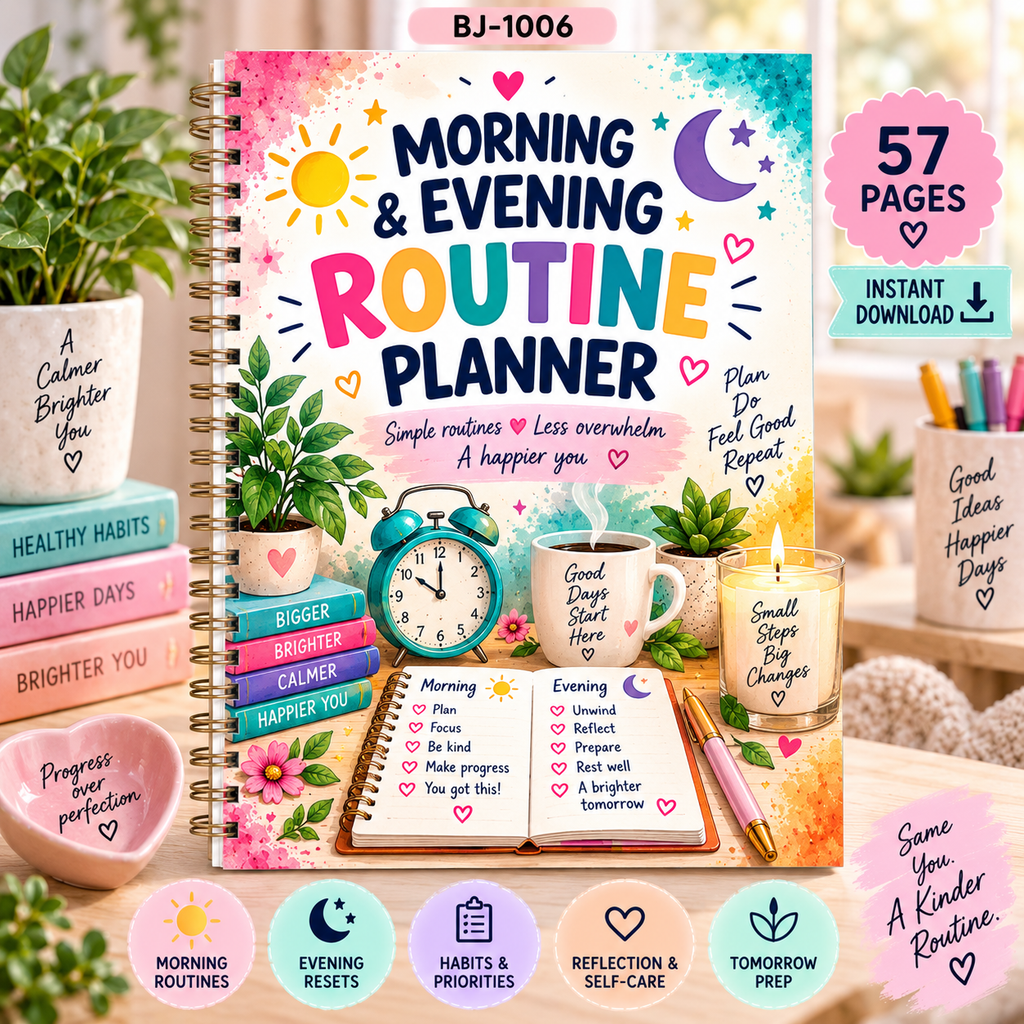 Morning & Evening Routine Planner — Printable PDF — existing product preview 2