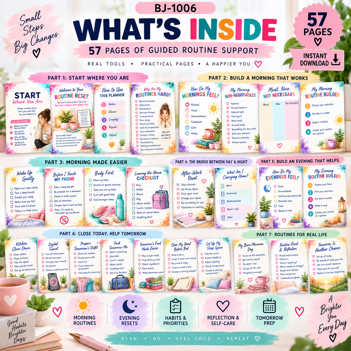 Morning & Evening Routine Planner — Printable PDF — existing product preview 5